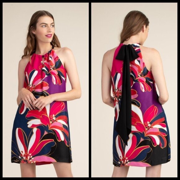 💕TRINA TURK💕 Midi Roe Dress ~ Pink Multicolor - Picture 1 of 15